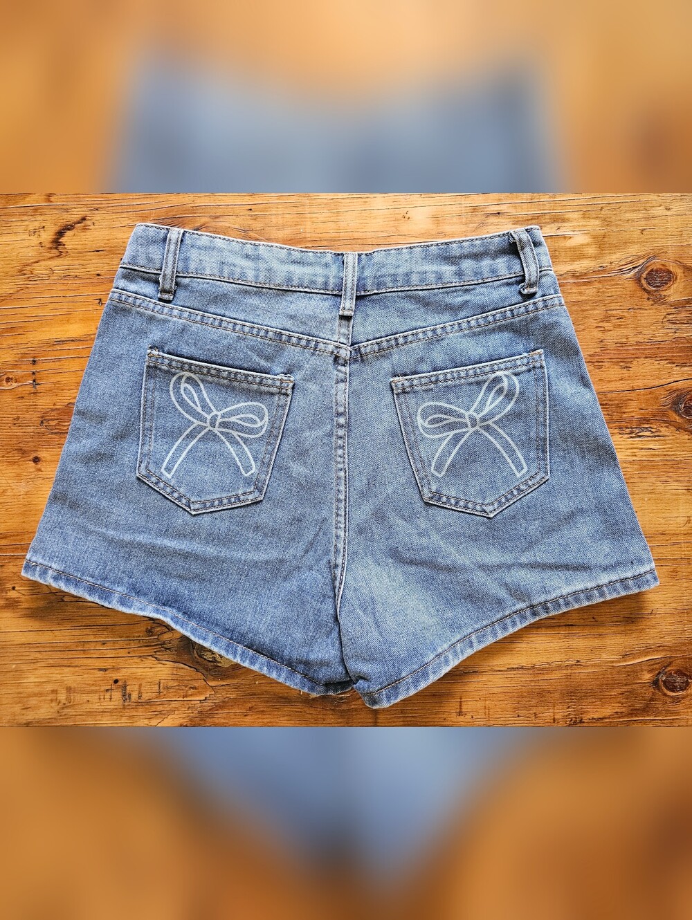 DAZY Light Blue Denim Jean Shorts with Embroidered Back Pockets
